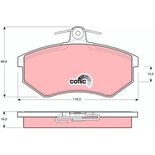 Bremsbelagsatz Scheibenbremse Trw GDB430 Cotec für Audi Seat Skoda VW