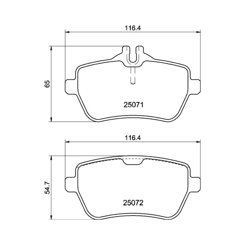 Bremsbelagsatz Scheibenbremse Hella Pagid 8DB 355 020-471 für Mercedes Benz