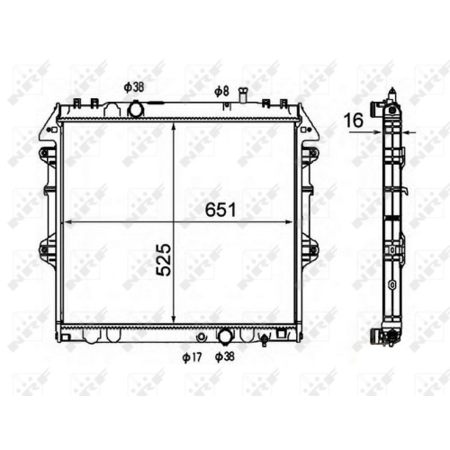 Kühler Motorkühlung Nrf 58491 für Toyota