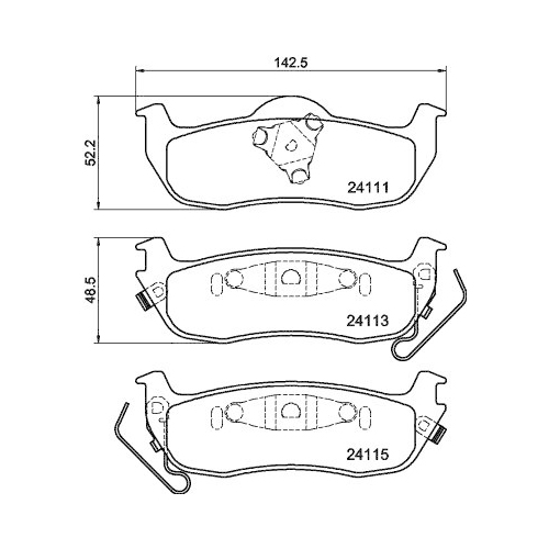 Bremsbelagsatz Scheibenbremse Hella Pagid 8DB 355 013-681 für Nissan Infiniti