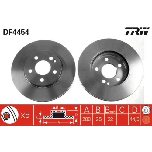 TRW 2X Bremsscheibe für Mercedes Benz