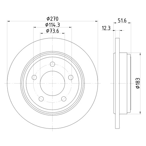 Hella Pagid 2X Bremsscheibe Hinterachse Pro für Chrysler