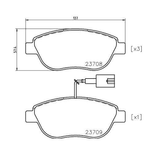 Bremsbelagsatz Scheibenbremse Hella Pagid 8DB 355 018-831 für Alfa Romeo Fiat