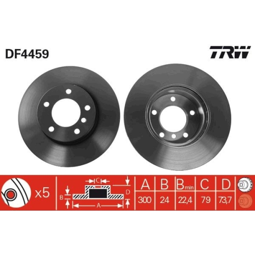 TRW 2X Bremsscheibe Vorderachse für Bmw für Fahrzeuge Ohne Sportpaket