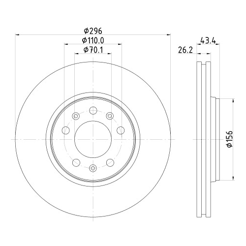 Hella Pagid 2X Bremsscheibe Pro High Carbon für Opel Pontiac