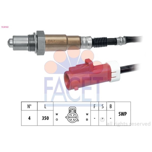 Lambdasonde Facet 10.8183 Made In Italy - Oe Equivalent für Ford