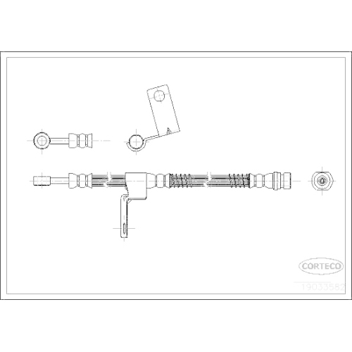 Bremsschlauch Corteco 19033582 für Hyundai Vorderachse Links Links