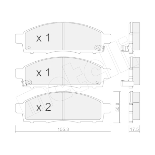 Bremsbelagsatz Scheibenbremse Metelli 22-0791-1 für Mitsubishi Nissan