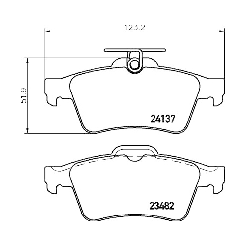 Bremsbelagsatz Scheibenbremse Hella Pagid 8DB 355 011-731 für Citroën Ford Mazda