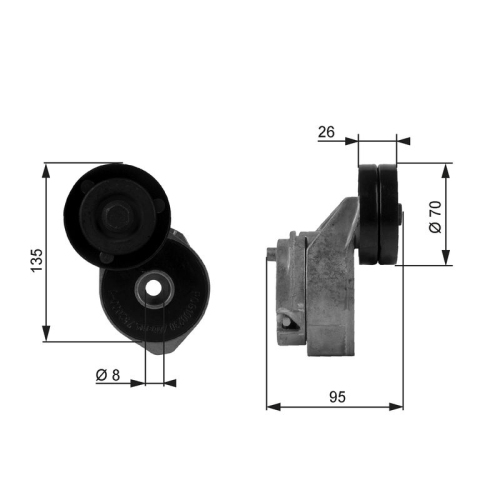 Riemenspanner Keilrippenriemen Gates T38430 Drivealign® für Honda MG Rover