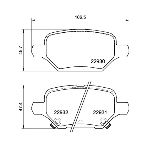 Bremsbelagsatz Scheibenbremse Hella Pagid 8DB 355 040-181 für Opel Vauxhall