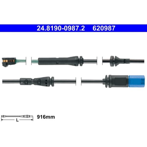 Warnkontakt Bremsbelagverschleiß Ate 24-8190-0987-2 für Bmw Vorderachse