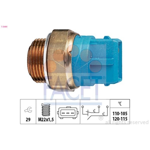 Temperaturschalter Kühlerlüfter Facet 7.5680 Made In Italy - Oe Equivalent für