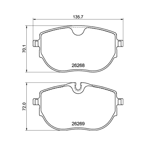 Bremsbelagsatz Scheibenbremse Hella Pagid 8DB 355 040-921 für VW Vorderachse