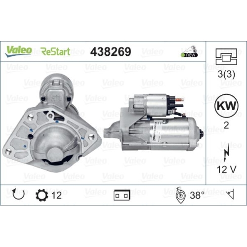 Starter Valeo 438269 Valeo Origins New Stop&start Oe Technologie für Nissan Opel