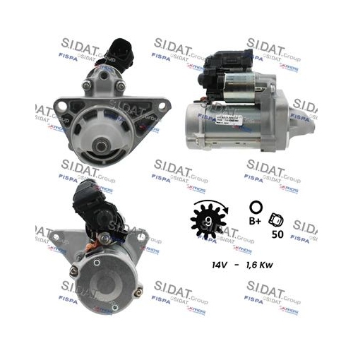 Starter Sidat S12DE0139 für Toyota