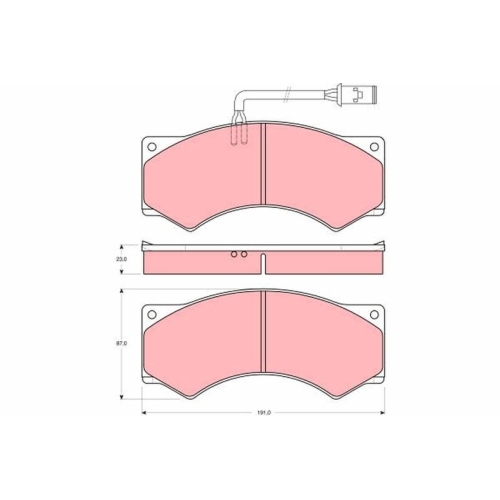 Bremsbelagsatz Scheibenbremse Trw GDB5054 für Daf Iveco Leyland Vorderachse