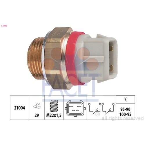 Temperaturschalter Kühlerlüfter Facet 7.5682 Made In Italy - Oe Equivalent für