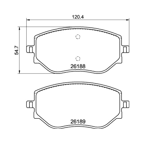 Bremsbelagsatz Scheibenbremse Hella Pagid 8DB 355 040-541 für Nissan Renault