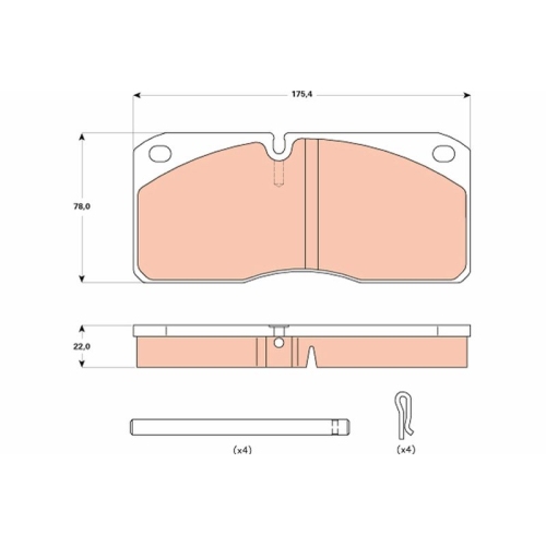 Bremsbelagsatz Scheibenbremse Trw GDB5058 für Iveco Renault Trucks Hinterachse