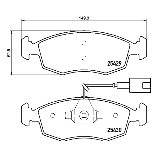 Bremsbelagsatz Scheibenbremse Hella Pagid 8DB 355 019-651 für Fiat Vorderachse