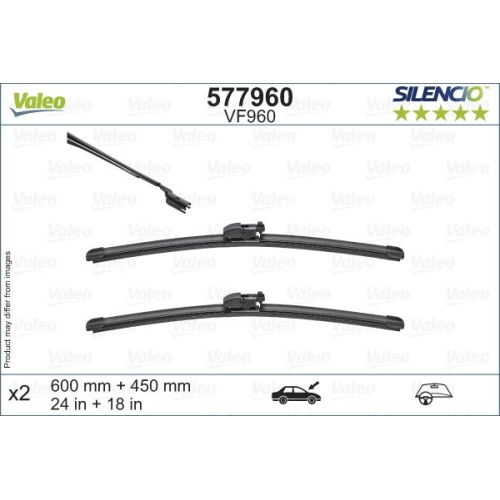 Wischblatt Valeo 577960 Silencio Flat Blade Set für Mazda Vorne