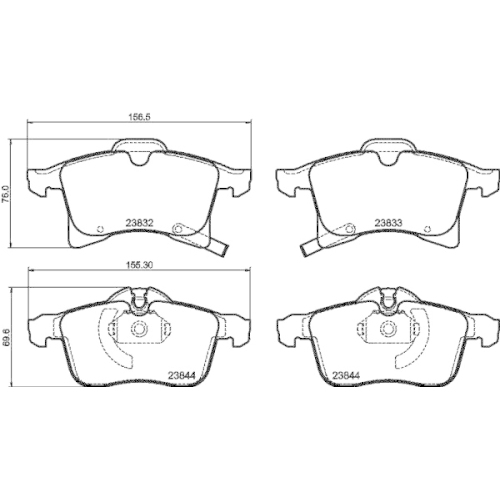 Bremsbelagsatz Scheibenbremse Hella Pagid 8DB 355 009-221 für Opel Vauxhall AC