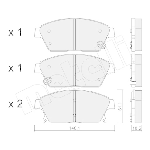 Bremsbelagsatz Scheibenbremse Metelli 22-0839-0 für Opel Vauxhall Chevrolet