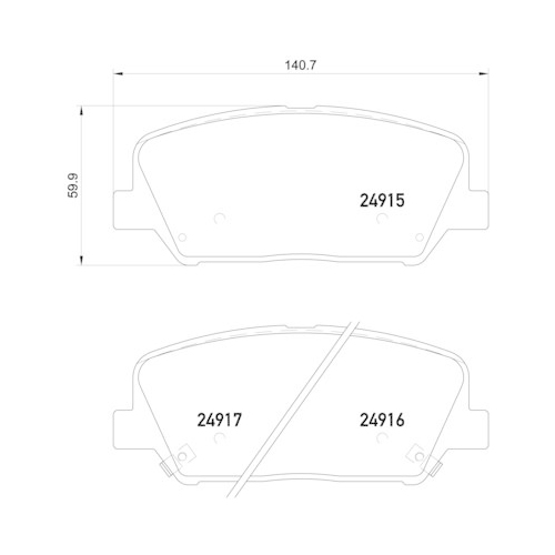 Bremsbelagsatz Scheibenbremse Brembo P30065 Prime Line für Hyundai Kia