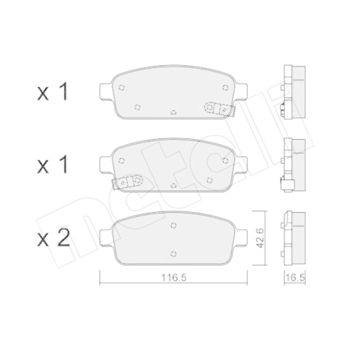 Bremsbelagsatz Scheibenbremse Metelli 22-0840-0 für Opel Vauxhall Chevrolet