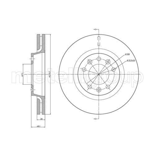 Bremsscheibe Metelli 23-0887C für Citroën Fiat Peugeot Vorderachse