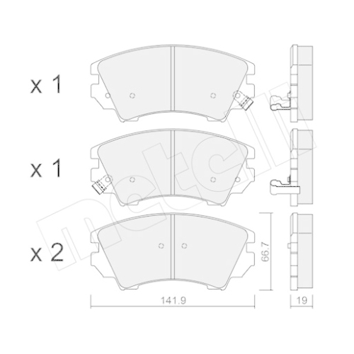 Bremsbelagsatz Scheibenbremse Metelli 22-0842-0 für Opel Saab Chevrolet