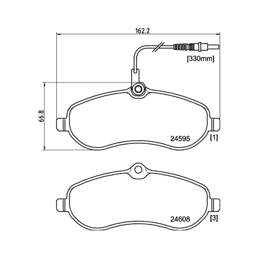 Bremsbelagsatz Scheibenbremse Hella Pagid 8DB 355 013-411 für Citroën Fiat