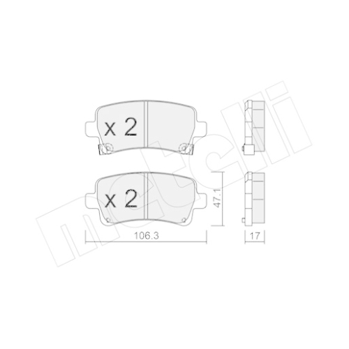 Bremsbelagsatz Scheibenbremse Metelli 22-0844-0 für Opel Saab Vauxhall Chevrolet