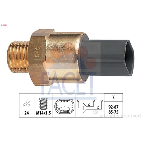 Temperaturschalter Kühlerlüfter Facet 7.5691 Made In Italy - Oe Equivalent für