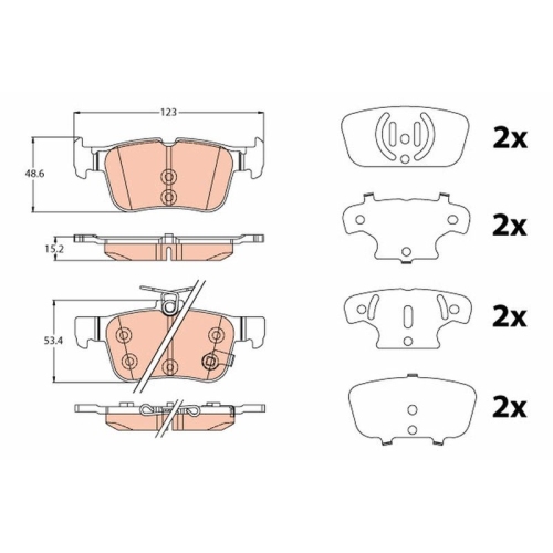 Bremsbelagsatz Scheibenbremse Trw GDB2115 für Ford Ford Usa Hinterachse