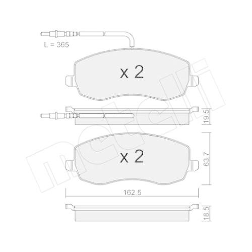 Bremsbelagsatz Scheibenbremse Metelli 22-0847-0 für Citroën Fiat Lancia Peugeot