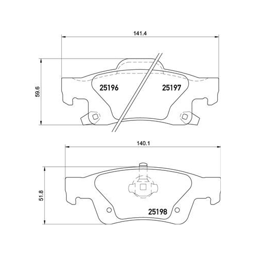 Bremsbelagsatz Scheibenbremse Brembo P37016 Prime Line für Dodge Jeep