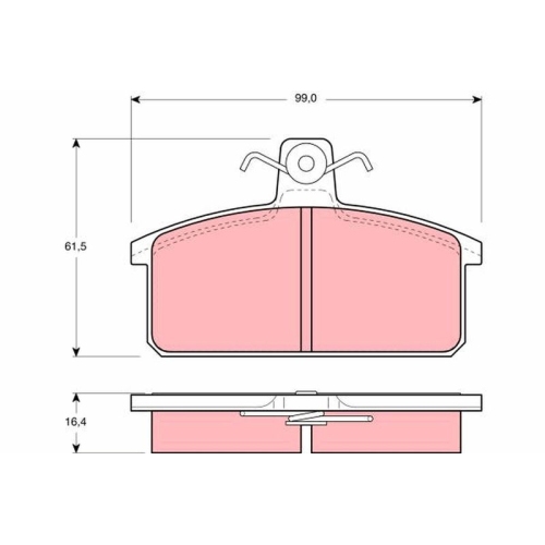 Bremsbelagsatz Scheibenbremse Trw GDB657 für Lancia Seat Santana Autobianchi