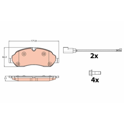 Bremsbelagsatz Scheibenbremse Trw GDB2117 für Ford Vorderachse