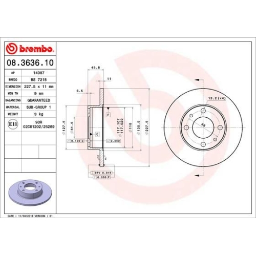 2X Brembo Bremsscheibe Prime Line für Fiat Innocenti Lancia Seat Zastava