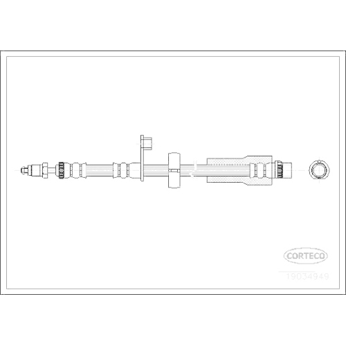 Bremsschlauch Corteco 19034949 für Peugeot Vorderachse Hinten Links