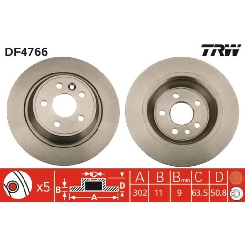 TRW 2X Bremsscheibe Hinterachse für Ford Land Rover Ford (changan)