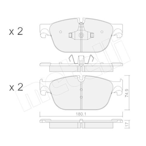 Bremsbelagsatz Scheibenbremse Metelli 22-0854-0 für Citroën Peugeot DS