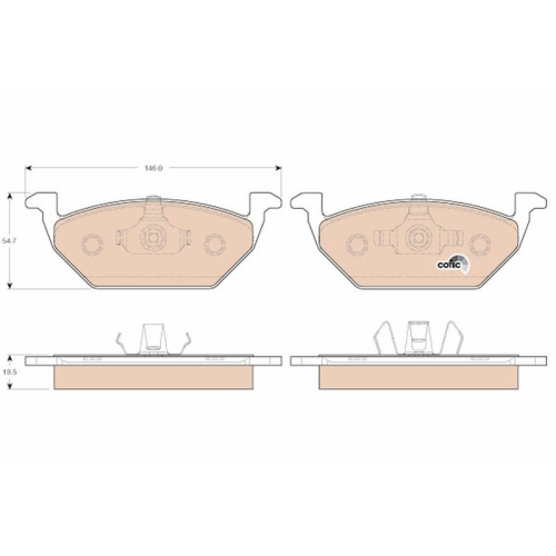 Bremsbelagsatz Scheibenbremse Trw GDB1984 Cotec für Audi Seat Skoda VW Vw (faw)