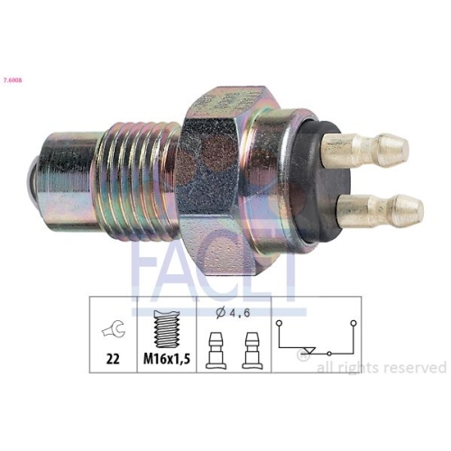 Schalter Rückfahrleuchte Facet 7.6008 Made In Italy - Oe Equivalent für Ford