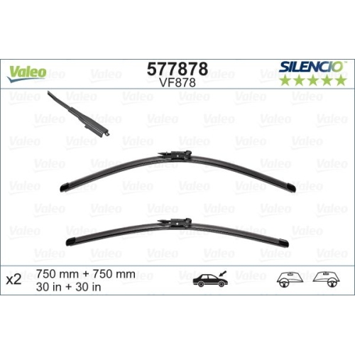 Wischblatt Valeo 577878 Silencio Flat Blade Set für Ford Vorne