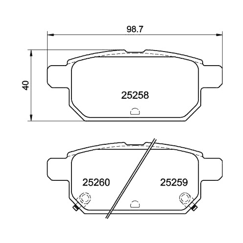 Bremsbelagsatz Scheibenbremse Hella Pagid 8DB 355 015-871 für Nissan Suzuki