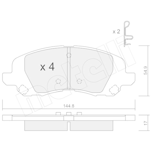 Bremsbelagsatz Scheibenbremse Metelli 22-0861-0 für Chrysler Dodge Lancia Jeep