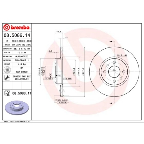 2X Brembo Bremsscheibe Vorderachse Prime Line für Alfa Romeo Fiat Lancia